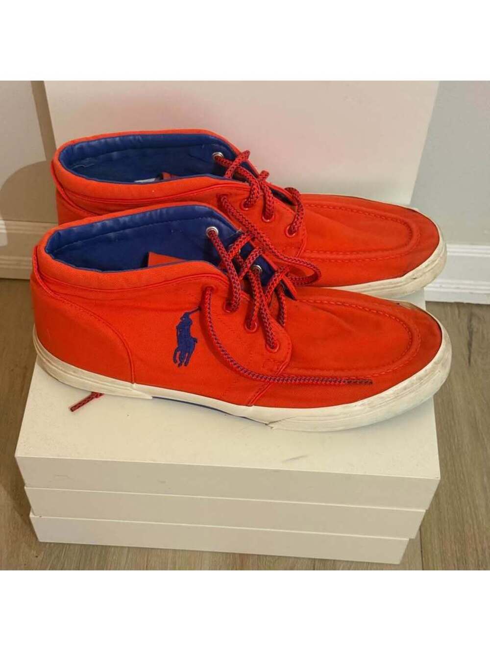 Polo Ralph Lauren Mid Federico Canvas Casual Sneakers High-Top Red Men's 12